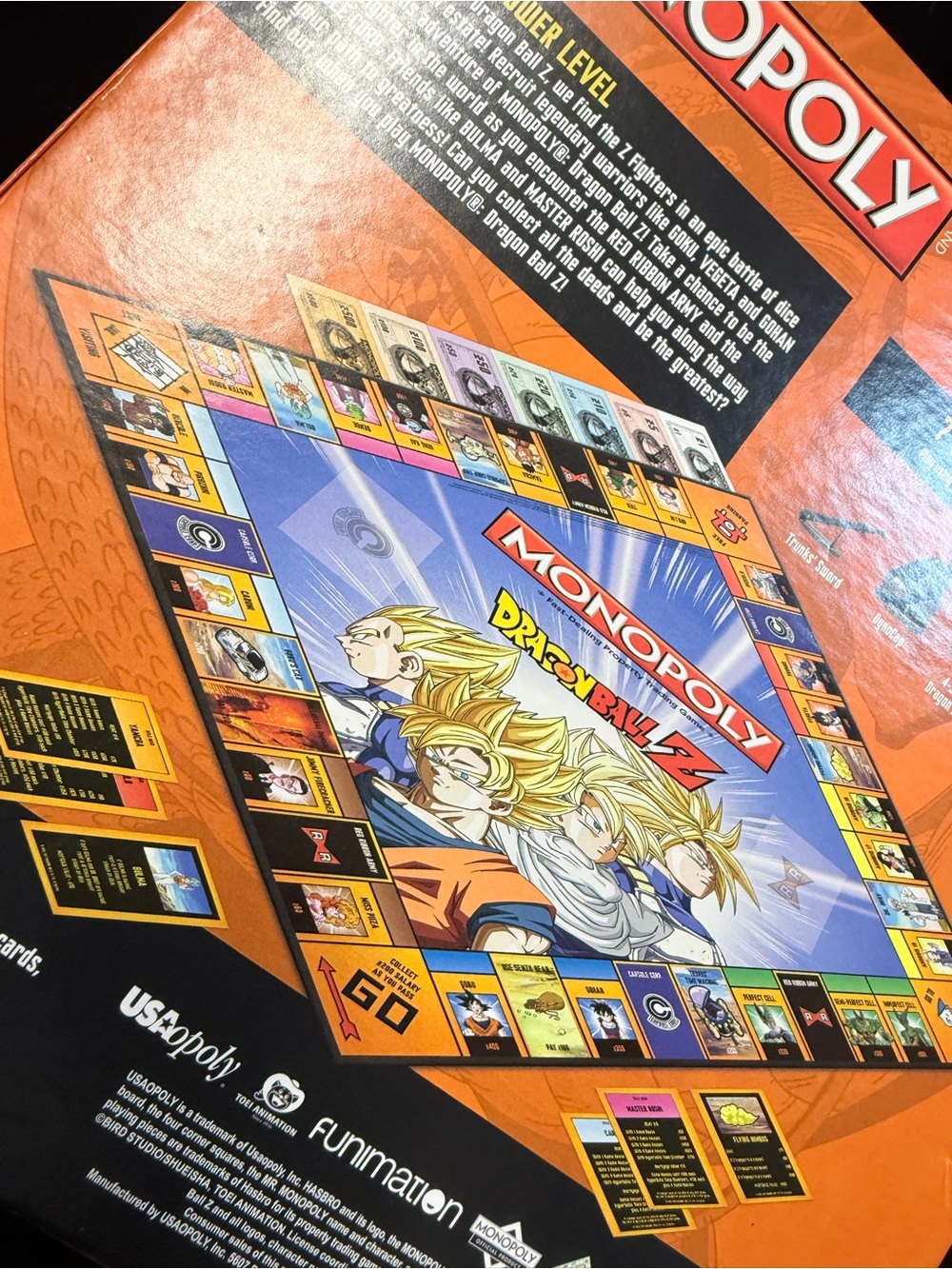 adidas Orange Dragon Ball Z Themed Monopoly Board